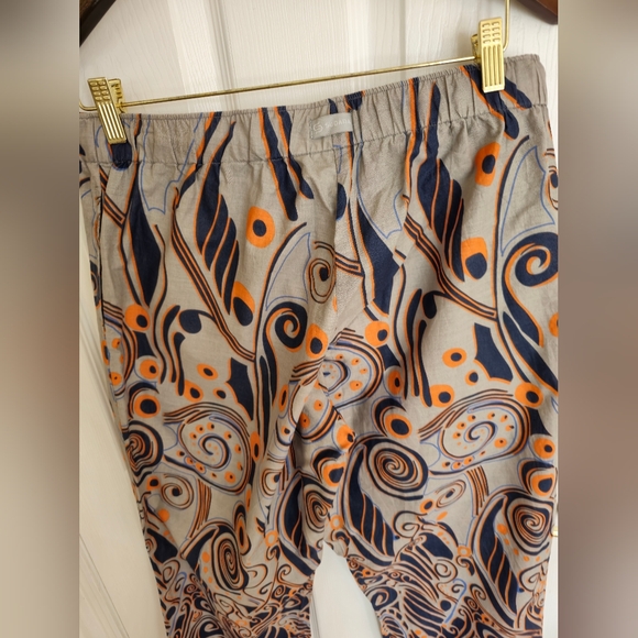 Punjammies by Sudara Abstract Fun Print Drawstring Pants Size Medium Gray Orange - Picture 9 of 17